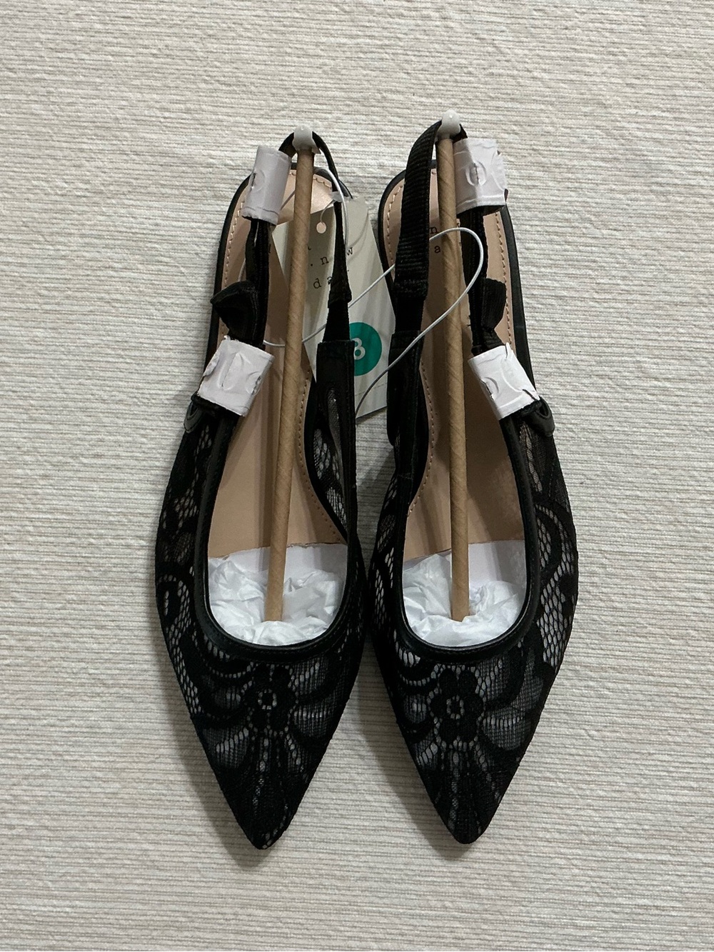 A New Day London Lace Slingback Flats Size 8